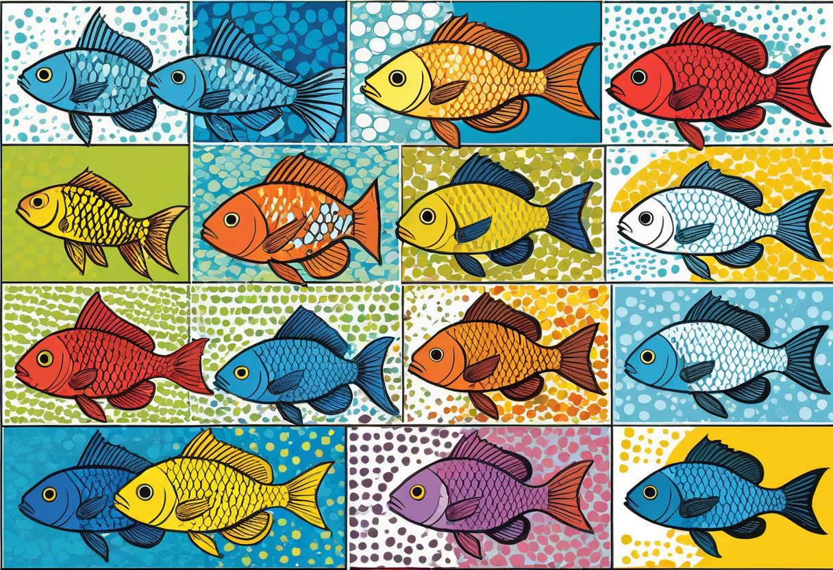 Vergesellschaftete Aquarienfische in einem Gesellschaftsbecken